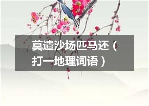 莫遣沙场匹马还（打一地理词语）