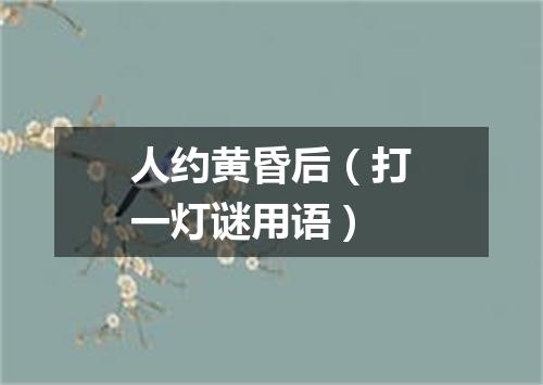 人约黄昏后（打一灯谜用语）