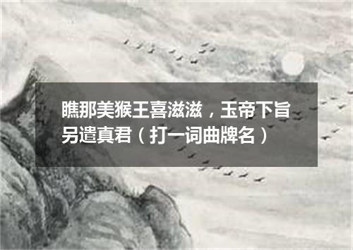 瞧那美猴王喜滋滋，玉帝下旨另遣真君（打一词曲牌名）