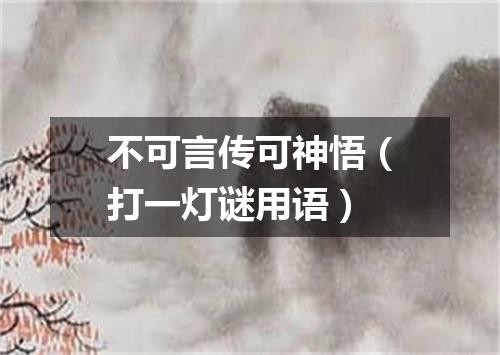 不可言传可神悟（打一灯谜用语）
