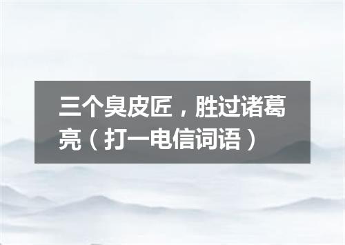 三个臭皮匠，胜过诸葛亮（打一电信词语）