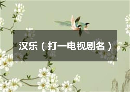 汉乐（打一电视剧名）