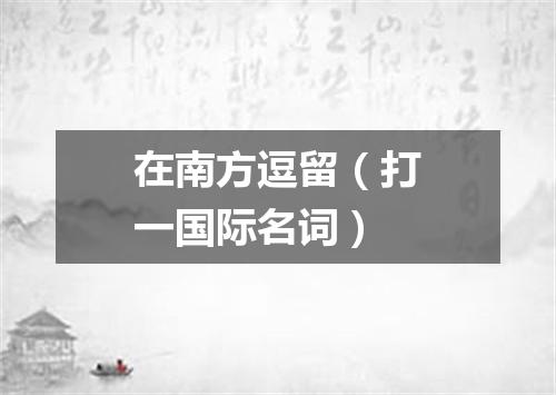 在南方逗留（打一国际名词）