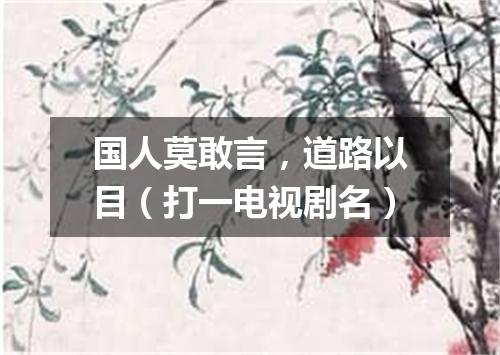 国人莫敢言，道路以目（打一电视剧名）