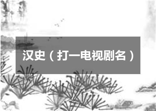 汉史（打一电视剧名）