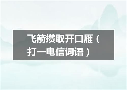 飞箭攒取开口雁（打一电信词语）