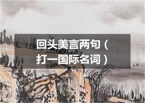 回头美言两句（打一国际名词）