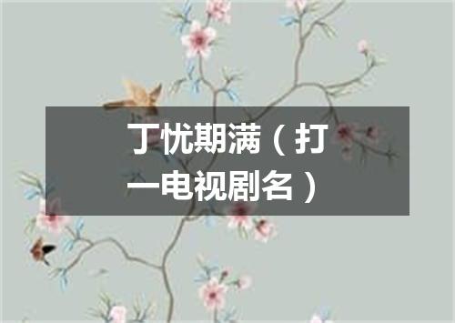 丁忧期满（打一电视剧名）