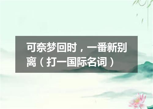 可奈梦回时，一番新别离（打一国际名词）
