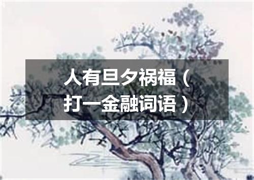 人有旦夕祸福（打一金融词语）