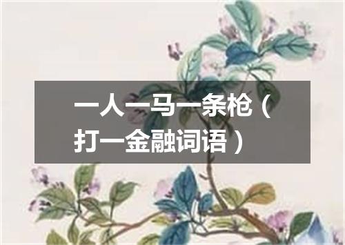 一人一马一条枪（打一金融词语）