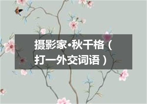 摄影家·秋千格（打一外交词语）