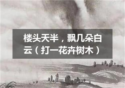楼头天半，飘几朵白云（打一花卉树木）