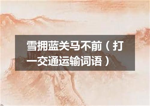 雪拥蓝关马不前（打一交通运输词语）