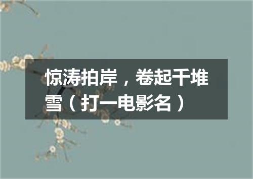 惊涛拍岸，卷起千堆雪（打一电影名）