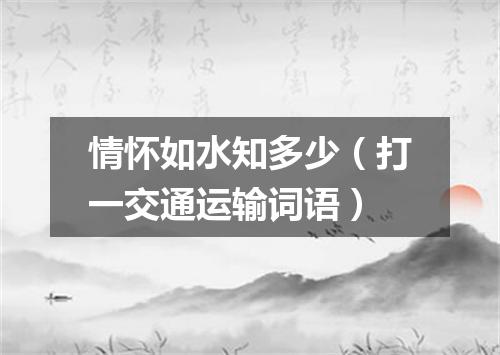 情怀如水知多少（打一交通运输词语）
