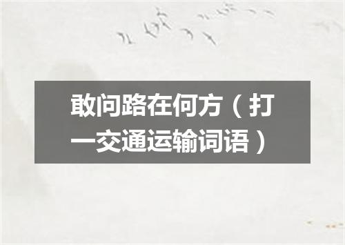 敢问路在何方（打一交通运输词语）