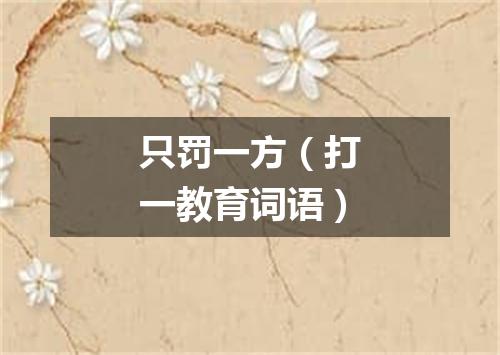 只罚一方（打一教育词语）