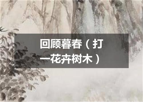 回顾暮春（打一花卉树木）