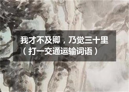 我才不及卿，乃觉三十里（打一交通运输词语）