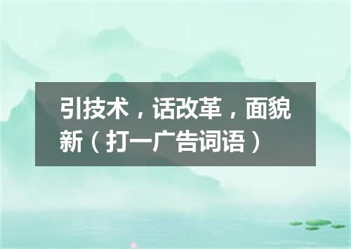 引技术，话改革，面貌新（打一广告词语）