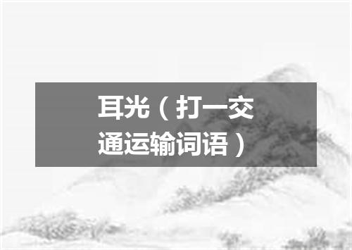 耳光（打一交通运输词语）