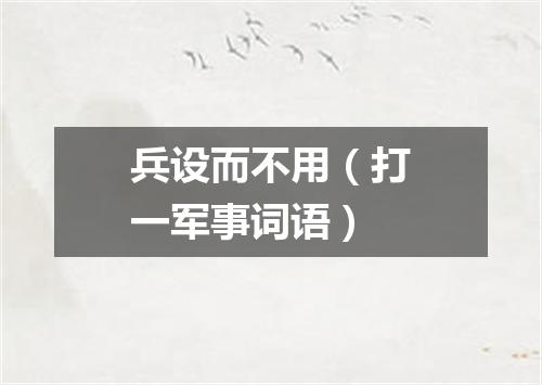 兵设而不用（打一军事词语）