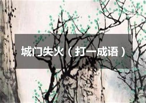城门失火（打一成语）