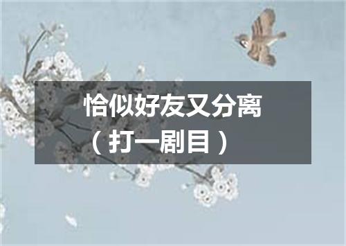 恰似好友又分离（打一剧目）