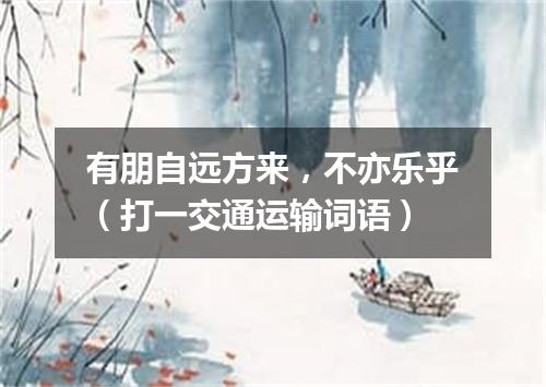 有朋自远方来，不亦乐乎（打一交通运输词语）