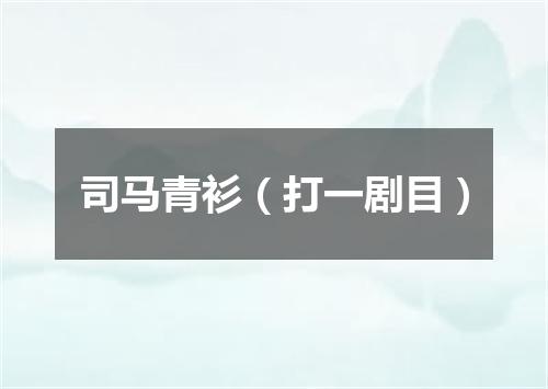 司马青衫（打一剧目）