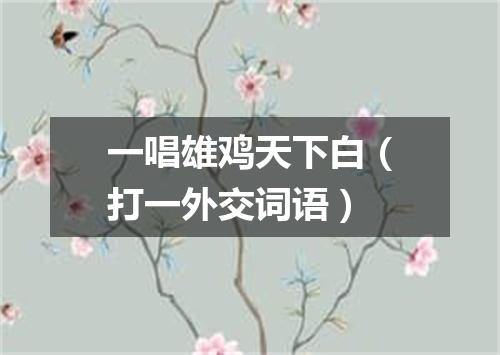 一唱雄鸡天下白（打一外交词语）