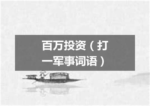 百万投资（打一军事词语）