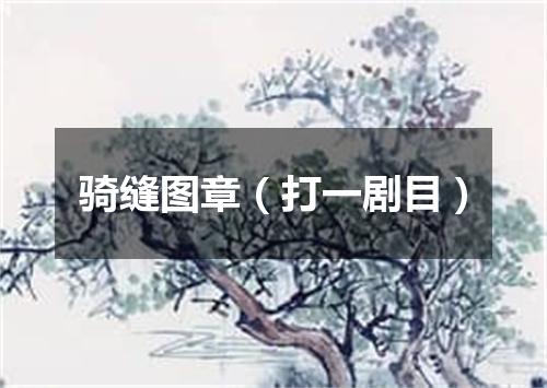 骑缝图章（打一剧目）