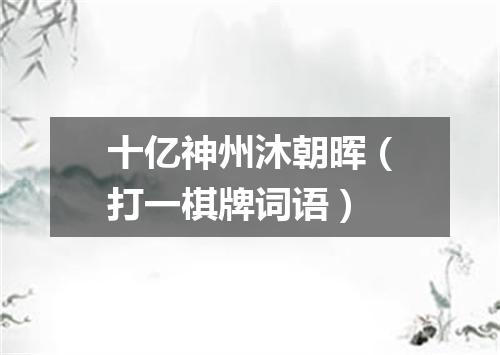 十亿神州沐朝晖（打一棋牌词语）