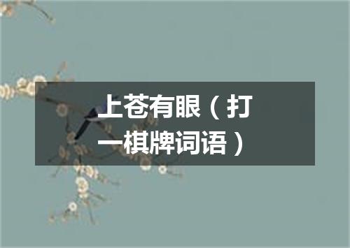 上苍有眼（打一棋牌词语）