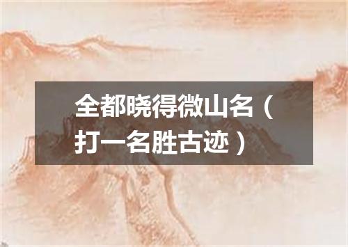 全都晓得微山名（打一名胜古迹）
