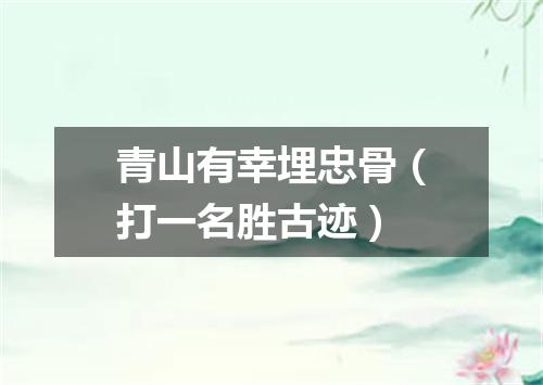 青山有幸埋忠骨（打一名胜古迹）