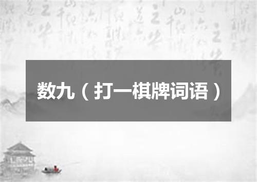 数九（打一棋牌词语）