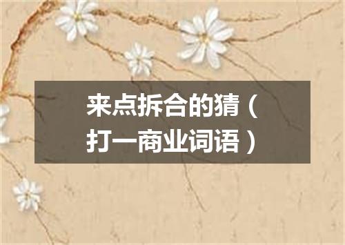 来点拆合的猜（打一商业词语）