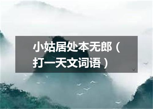 小姑居处本无郎（打一天文词语）