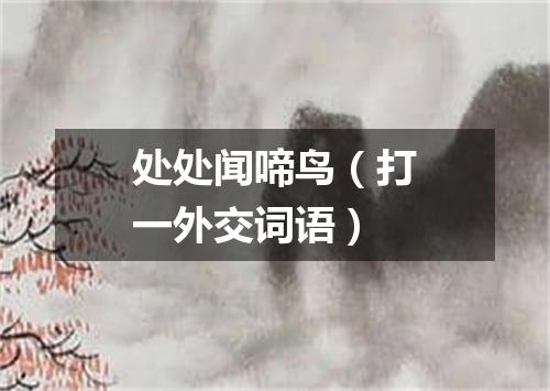 处处闻啼鸟（打一外交词语）