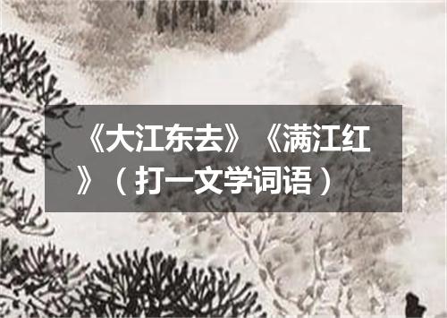 《大江东去》《满江红》（打一文学词语）