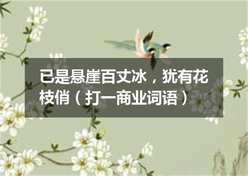 已是悬崖百丈冰，犹有花枝俏（打一商业词语）