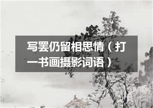 写罢仍留相思情（打一书画摄影词语）