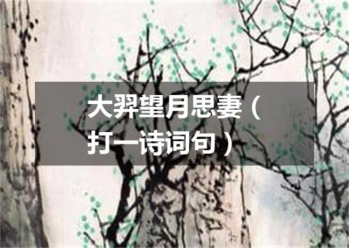 大羿望月思妻（打一诗词句）