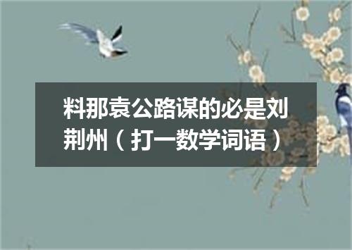 料那袁公路谋的必是刘荆州（打一数学词语）