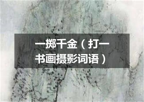 一掷千金（打一书画摄影词语）