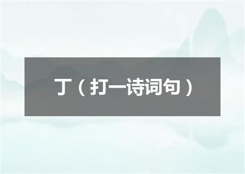 丁（打一诗词句）