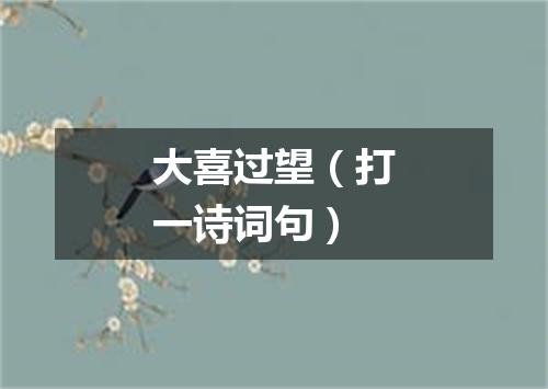 大喜过望（打一诗词句）